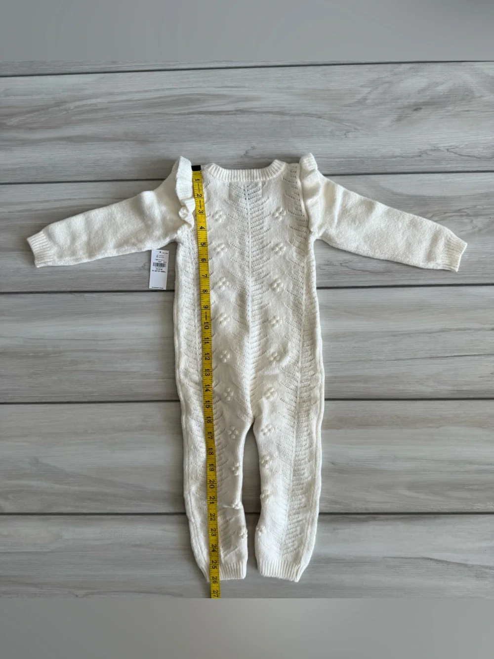 Old Navy SoSoft Ruffled-Shoulder Sweater One-Piece Beige 18-24 Month NWT